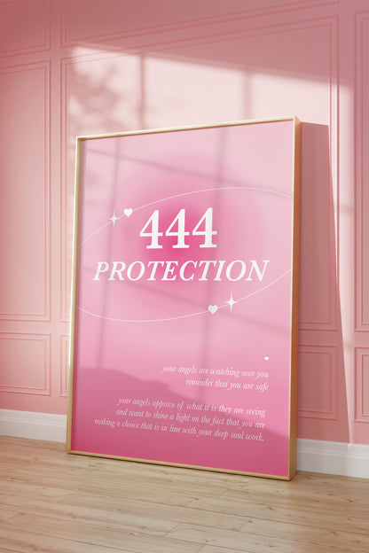 Angel Number 444 Pink Wall Art