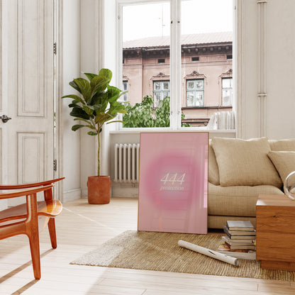 Angel Number 444 Pink Aura Wall Art