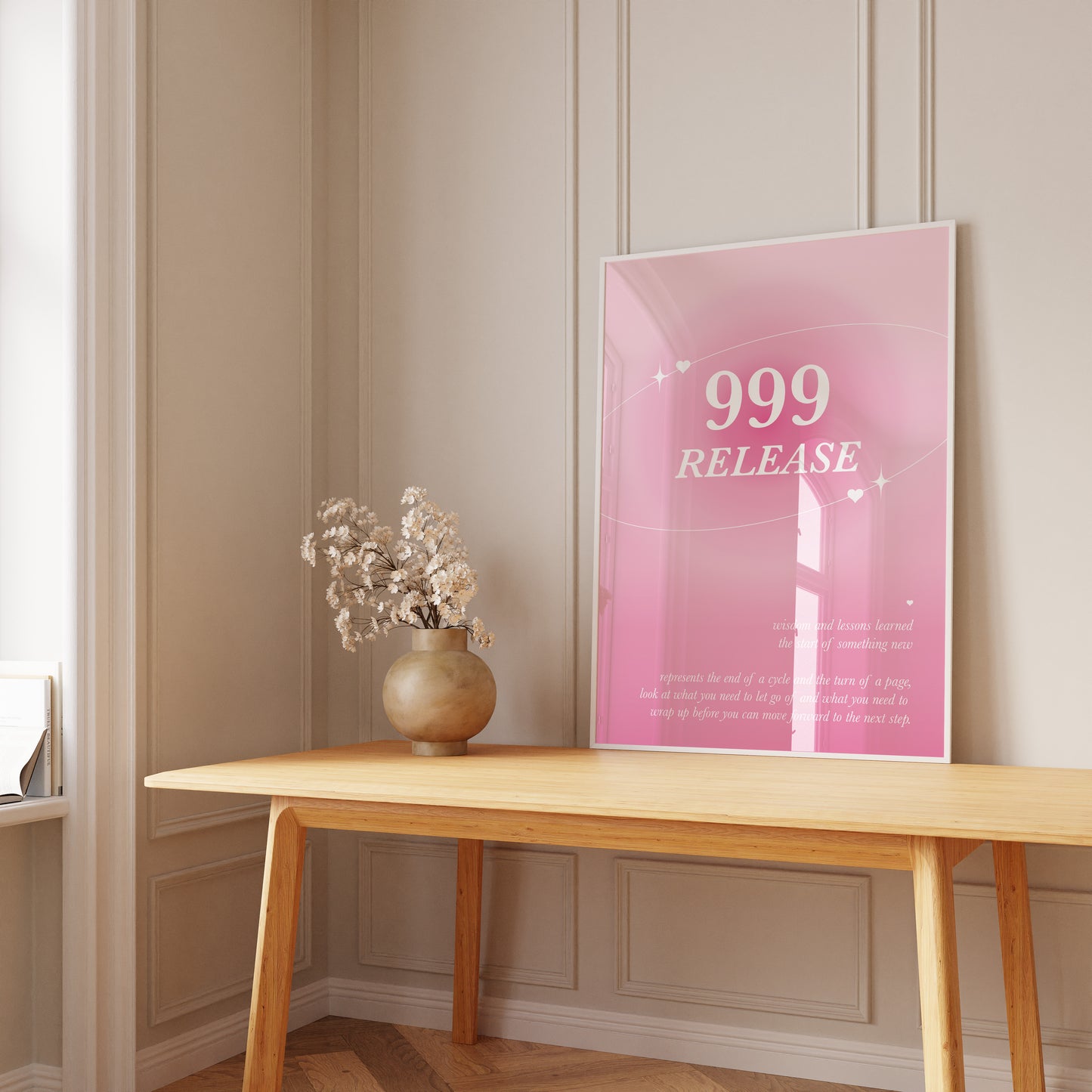 Angel Number 999 Pink Wall Art