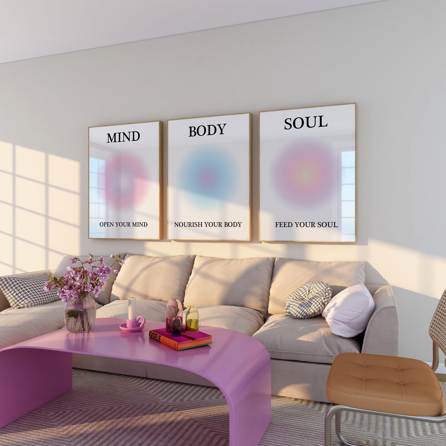 Mind Body Soul Wall Art Set of 3