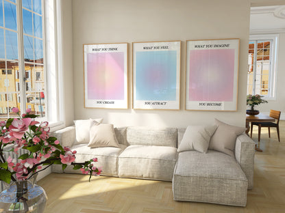 Positive Aura Affirmation Wall Art Set of 3