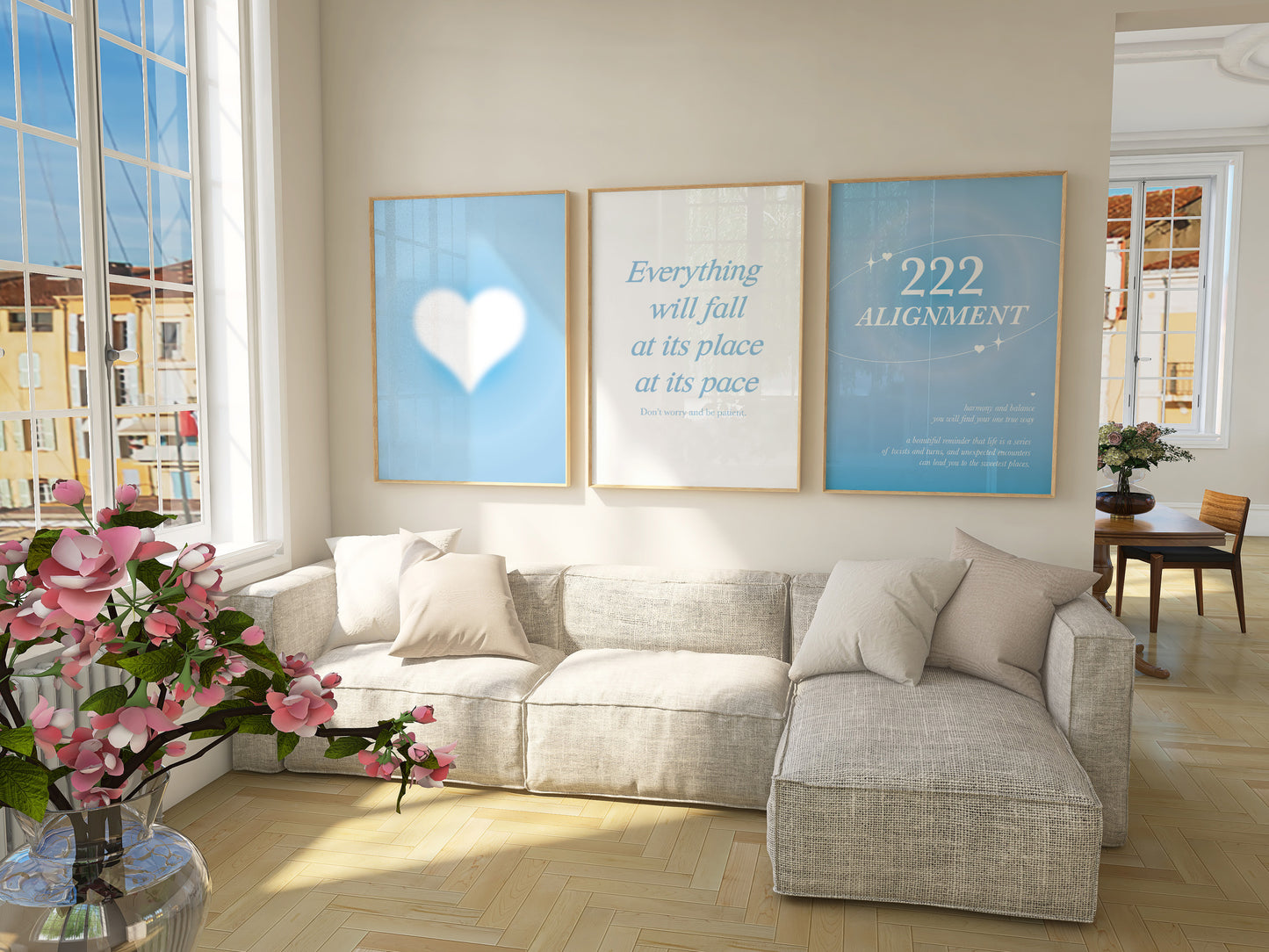 Blue Aura Wall Art Set of 3