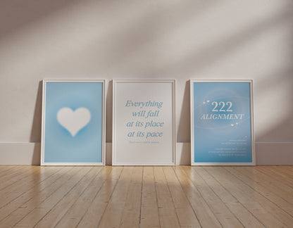 Blue Aura Wall Art Set of 3