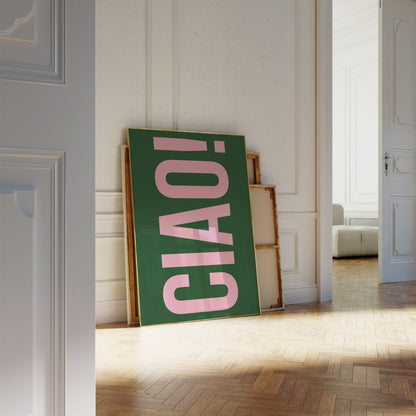 Green And Pink Ciao Wall Art