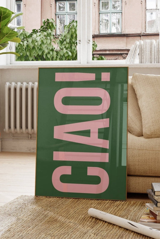 Green And Pink Ciao Wall Art