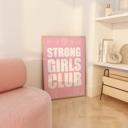 Strong Girls Club Pink Wall Art