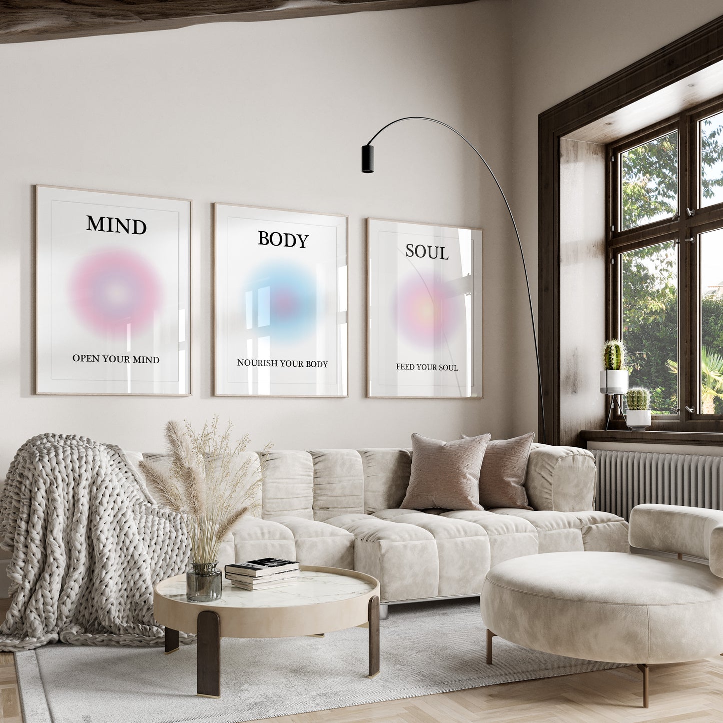 Mind Body Soul Wall Art Set of 3