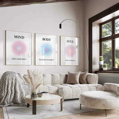 Mind Body Soul Wall Art Set of 3