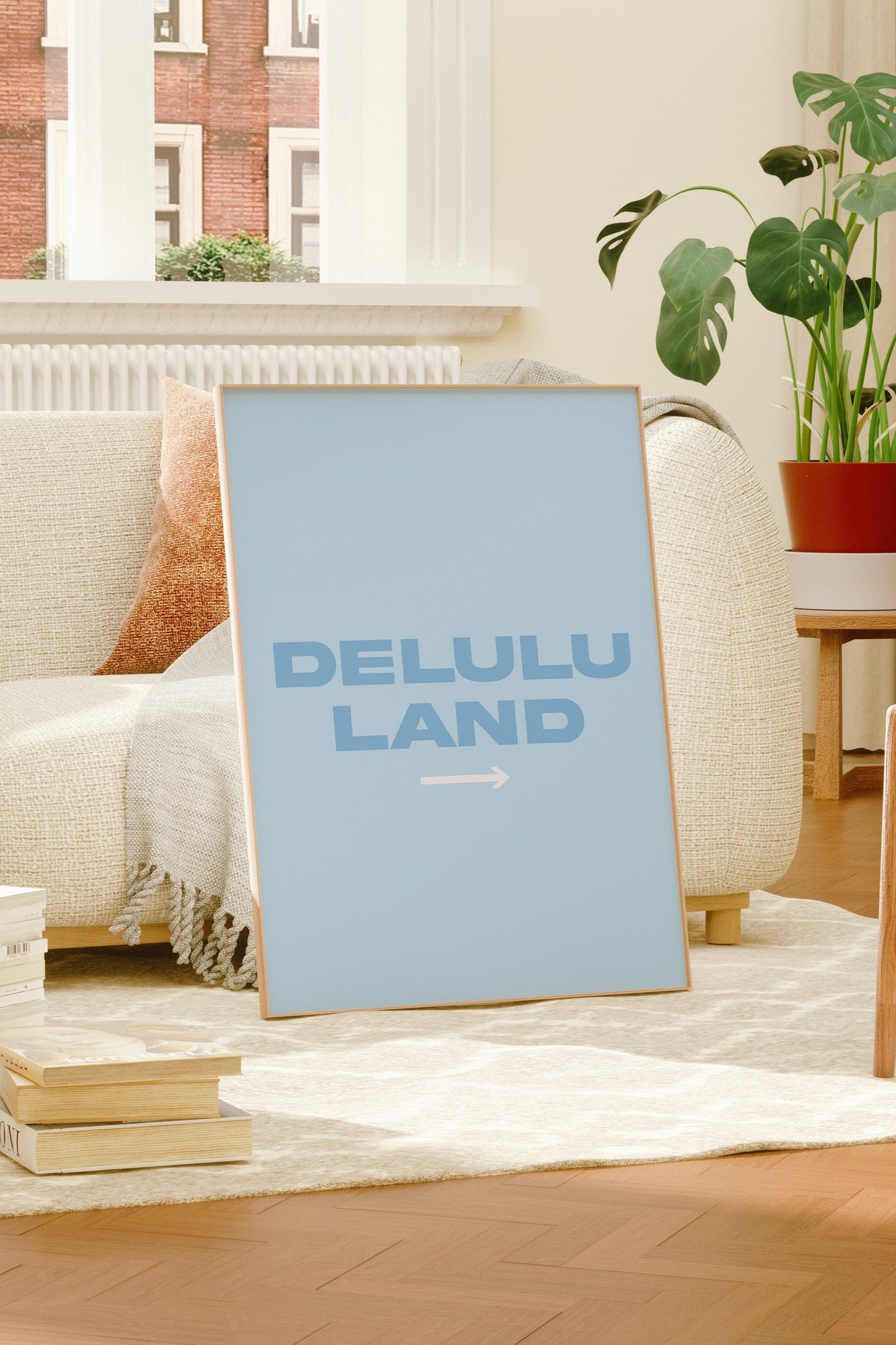 Delulu Land Blue Wall Art