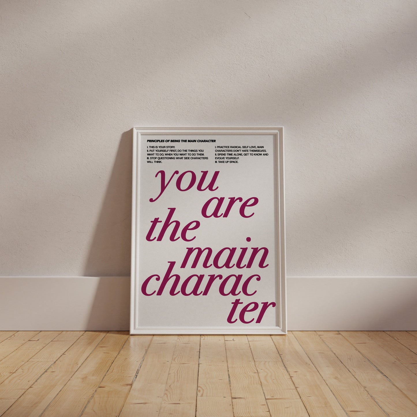 You Are The Main Character Purple And White Wall Art