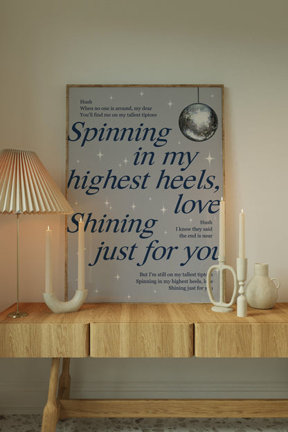 Spinning in my highest heels, love (Folklore) Wall Art