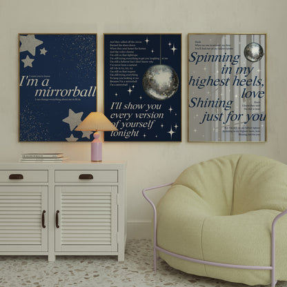 Mirrorball (Folklore) Wall Art Set of 3