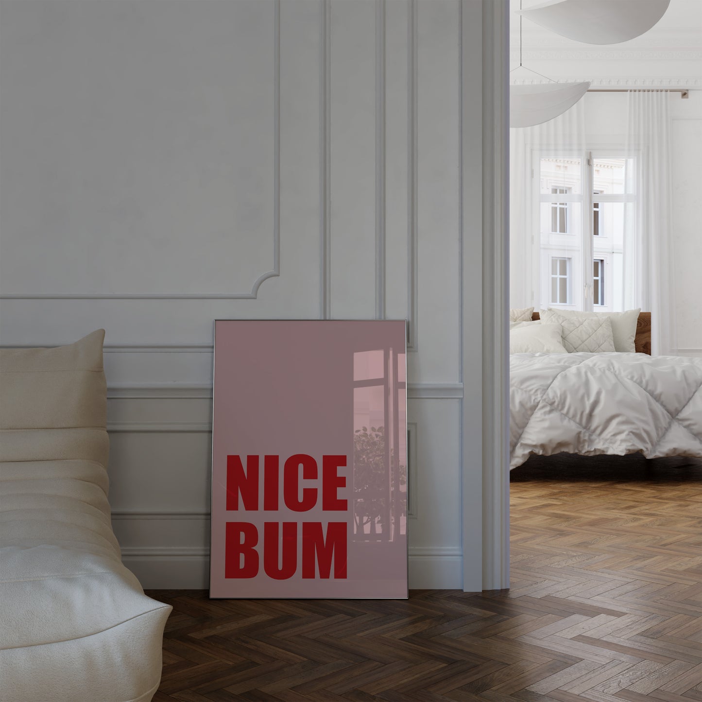 Nice Bum Pink And Red Wall Art