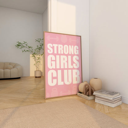 Strong Girls Club Pink Wall Art