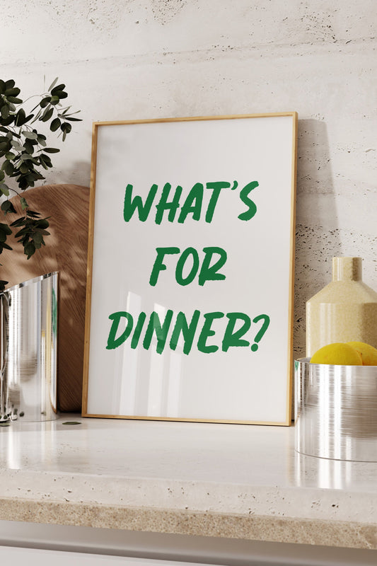 What's For Dinner Green Wall Art