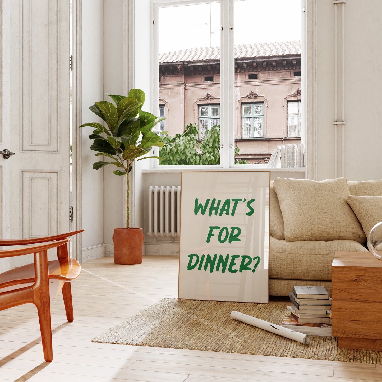 What's For Dinner Green Wall Art