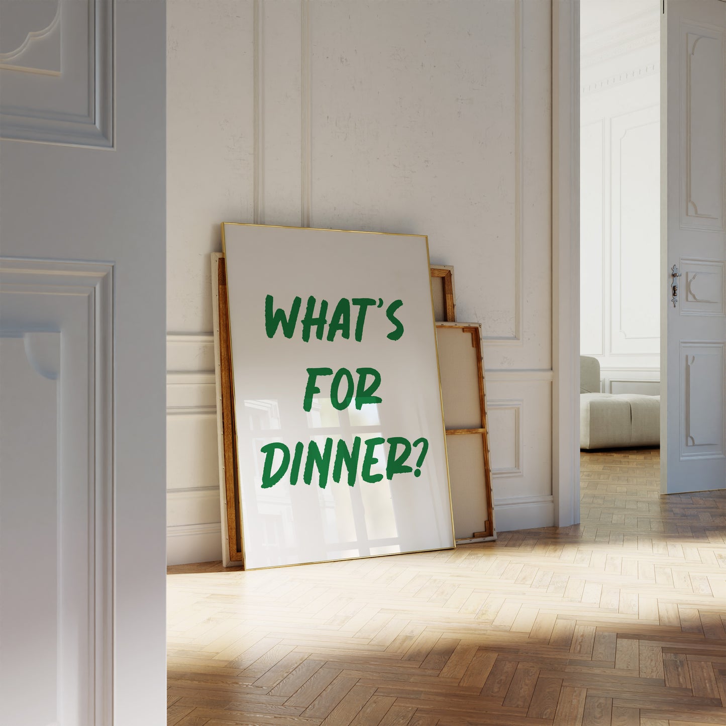 What's For Dinner Green Wall Art