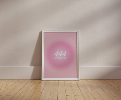 Angel Number 444 Pink Aura Wall Art