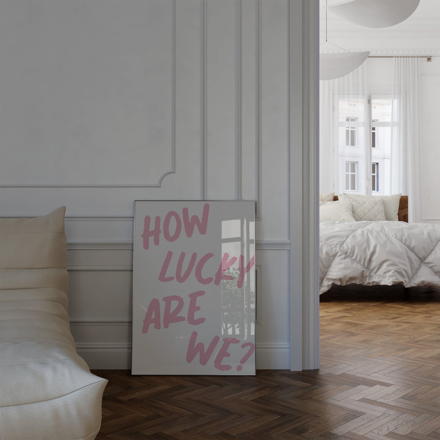 How Lucky Are We Pink Wall Art