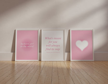 Pink Aura Wall Art Set of 3