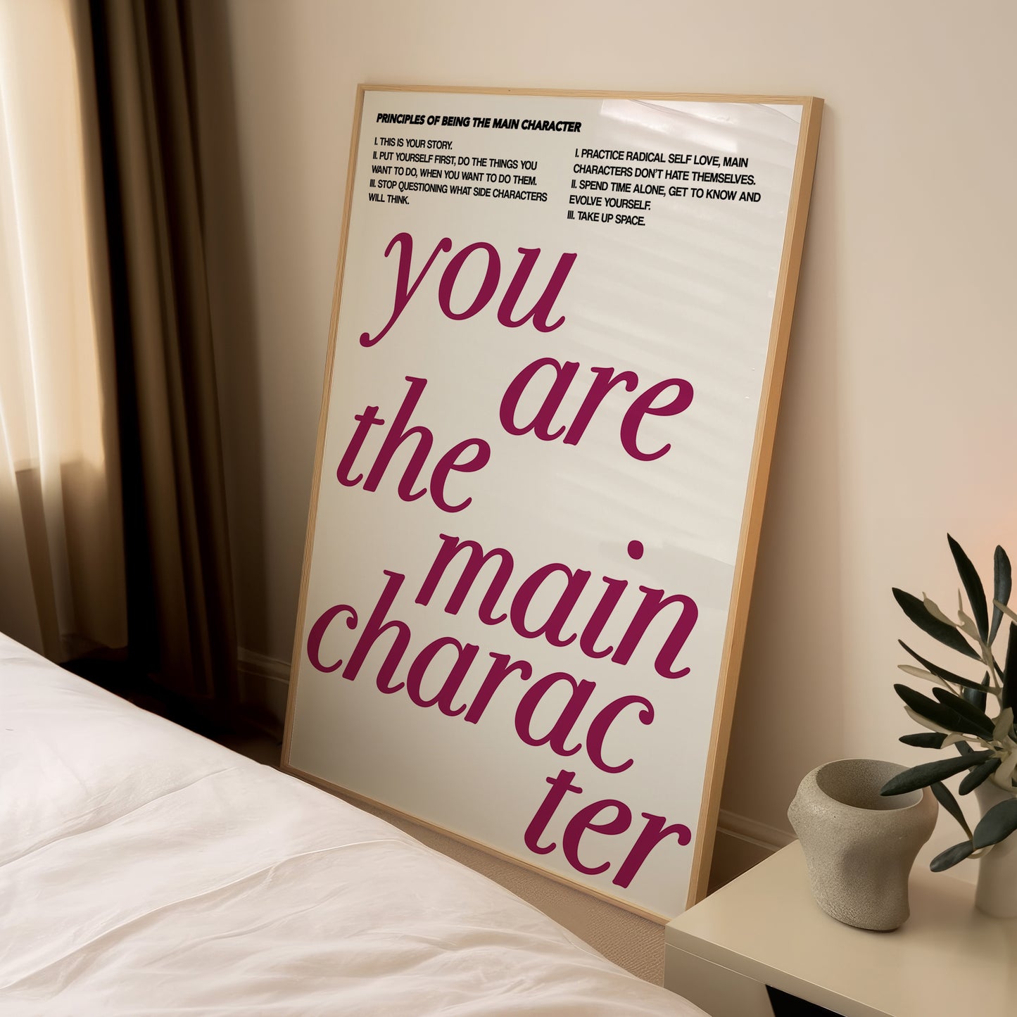 You Are The Main Character Purple And White Wall Art