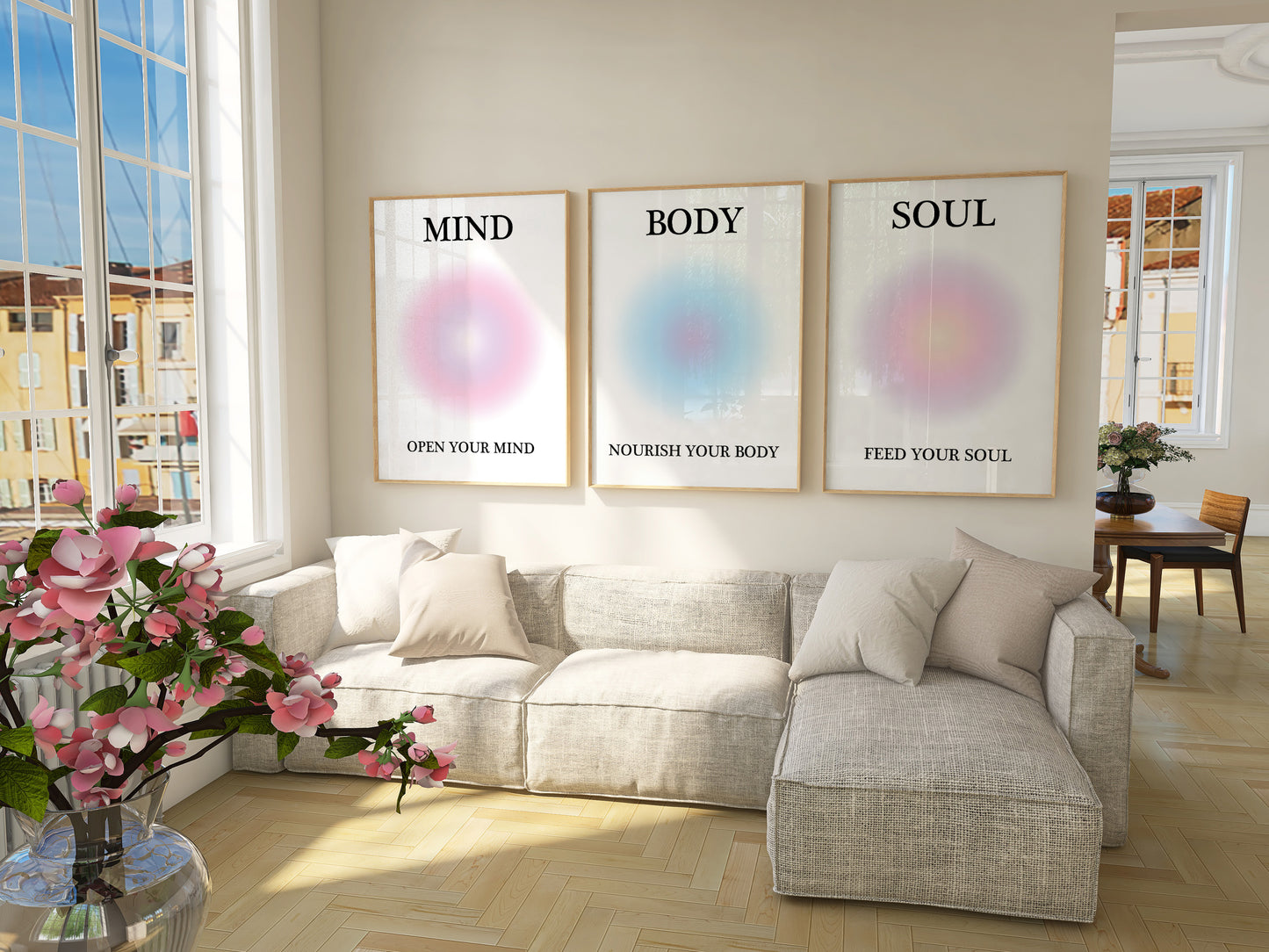 Mind Body Soul Wall Art Set of 3