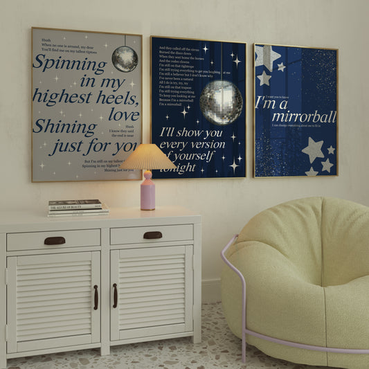 Mirrorball (Folklore) Wall Art Set of 3
