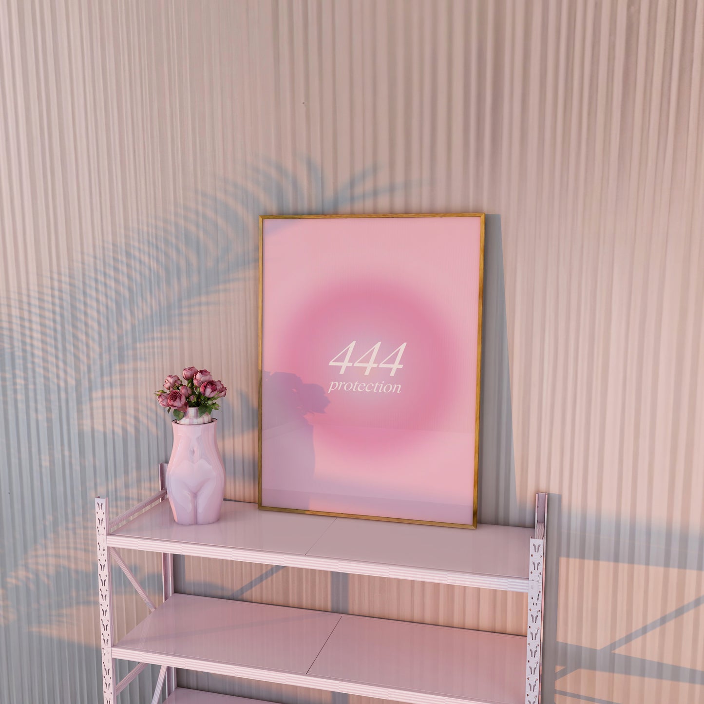 Angel Number 444 Pink Aura Wall Art