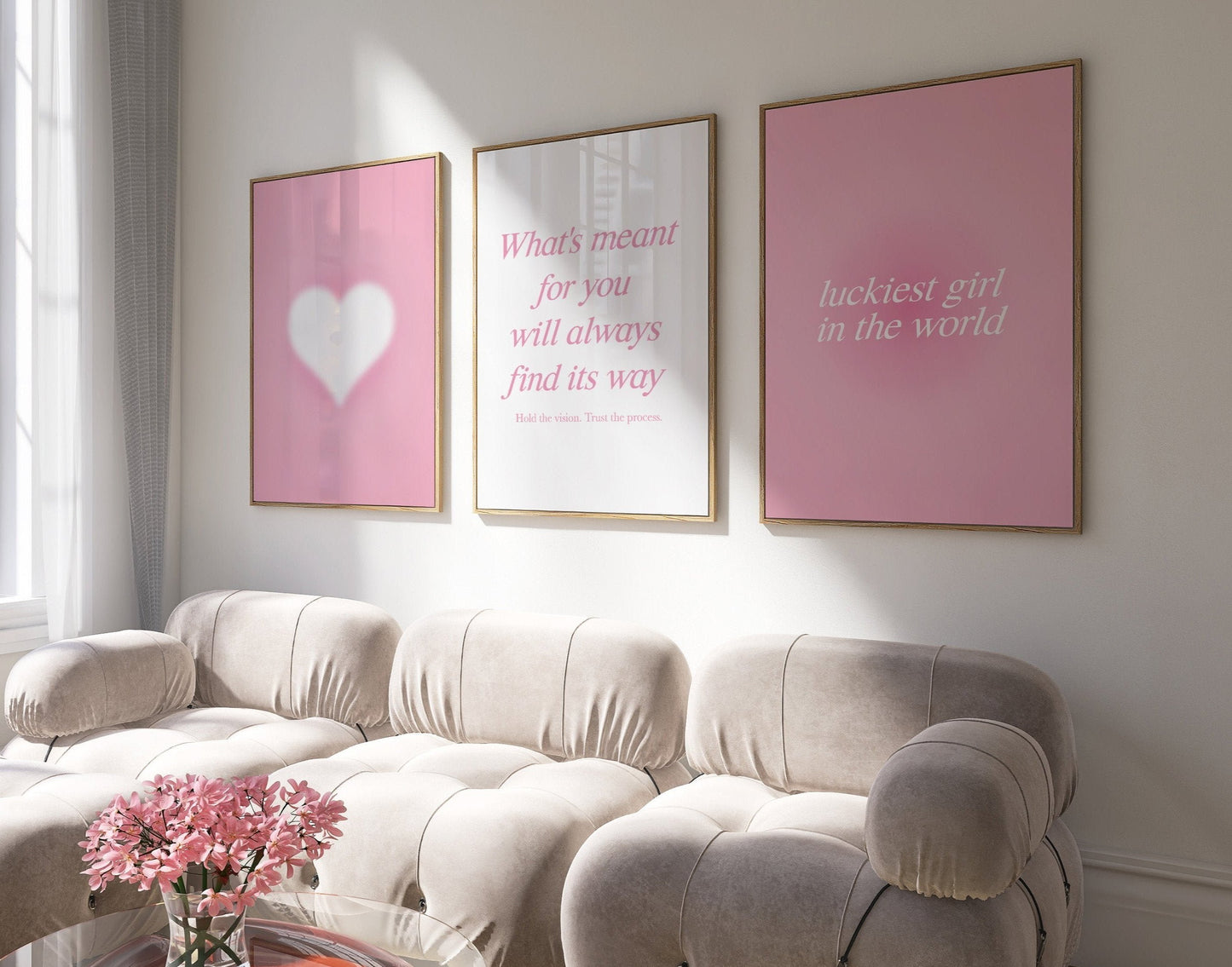 Pink Aura Wall Art Set of 3