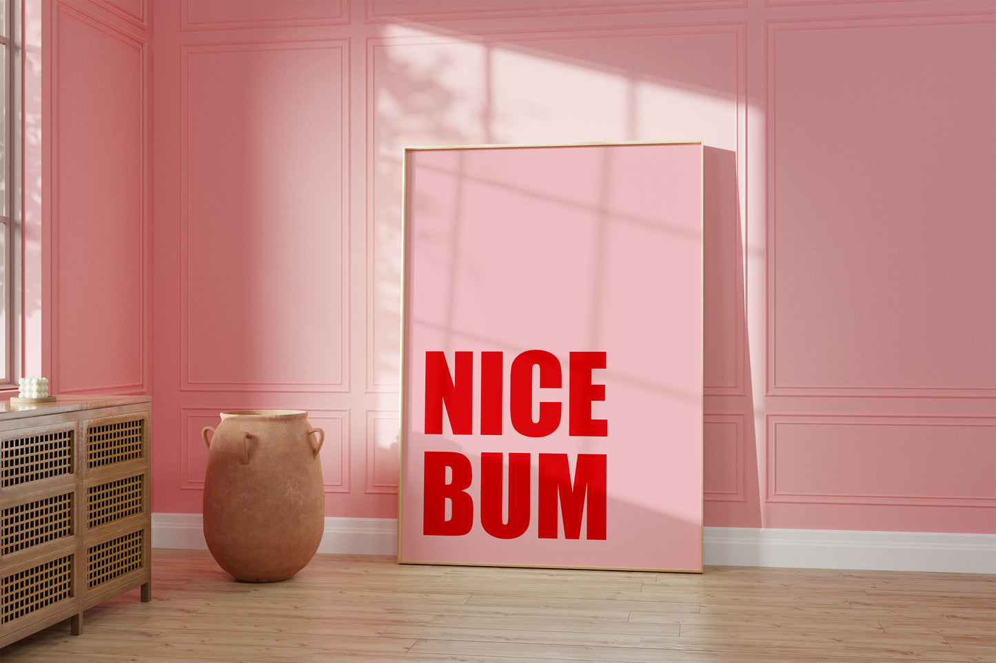 Nice Bum Pink And Red Wall Art