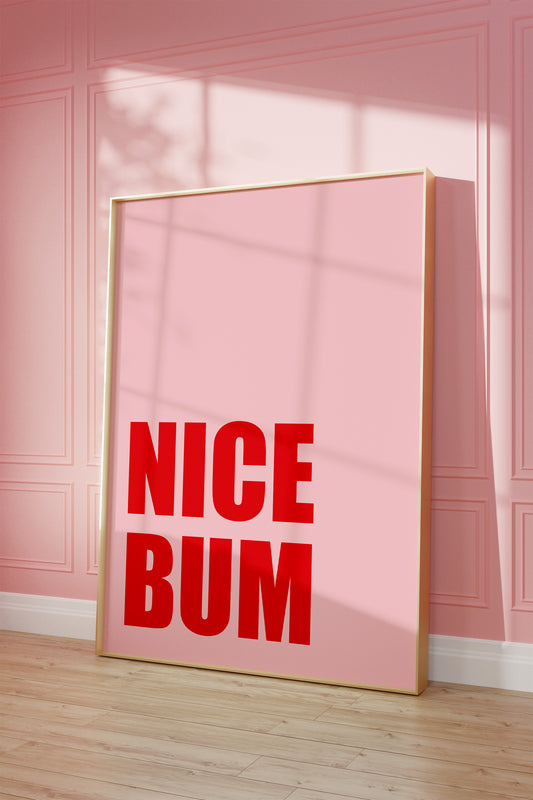 Nice Bum Pink And Red Wall Art