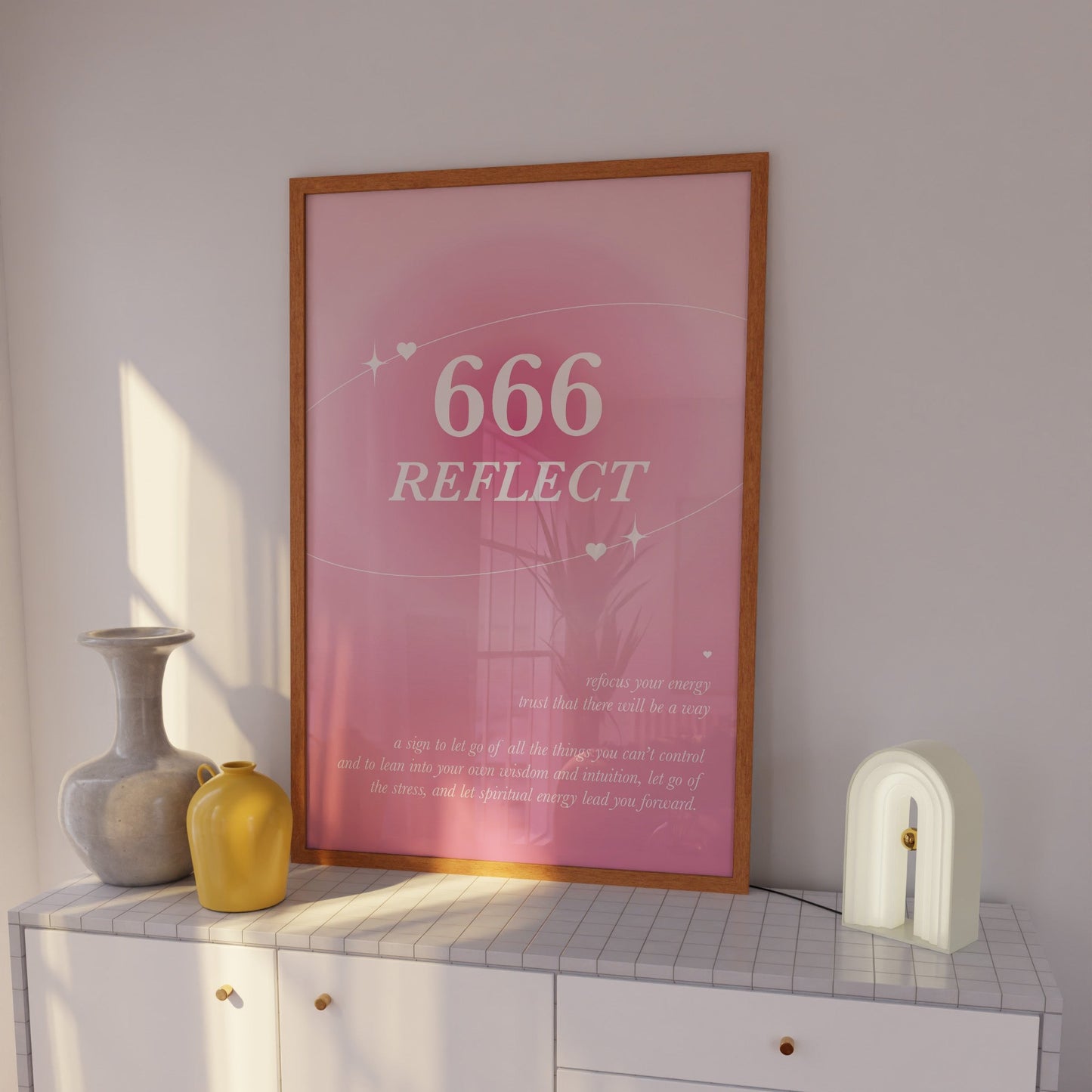 Angel Number 666 Pink Wall Art