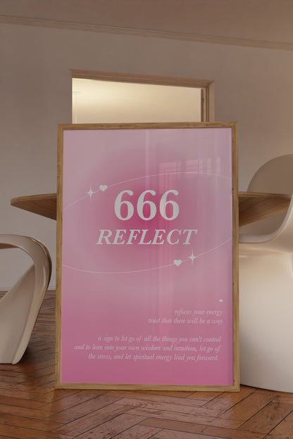 Angel Number 666 Pink Wall Art