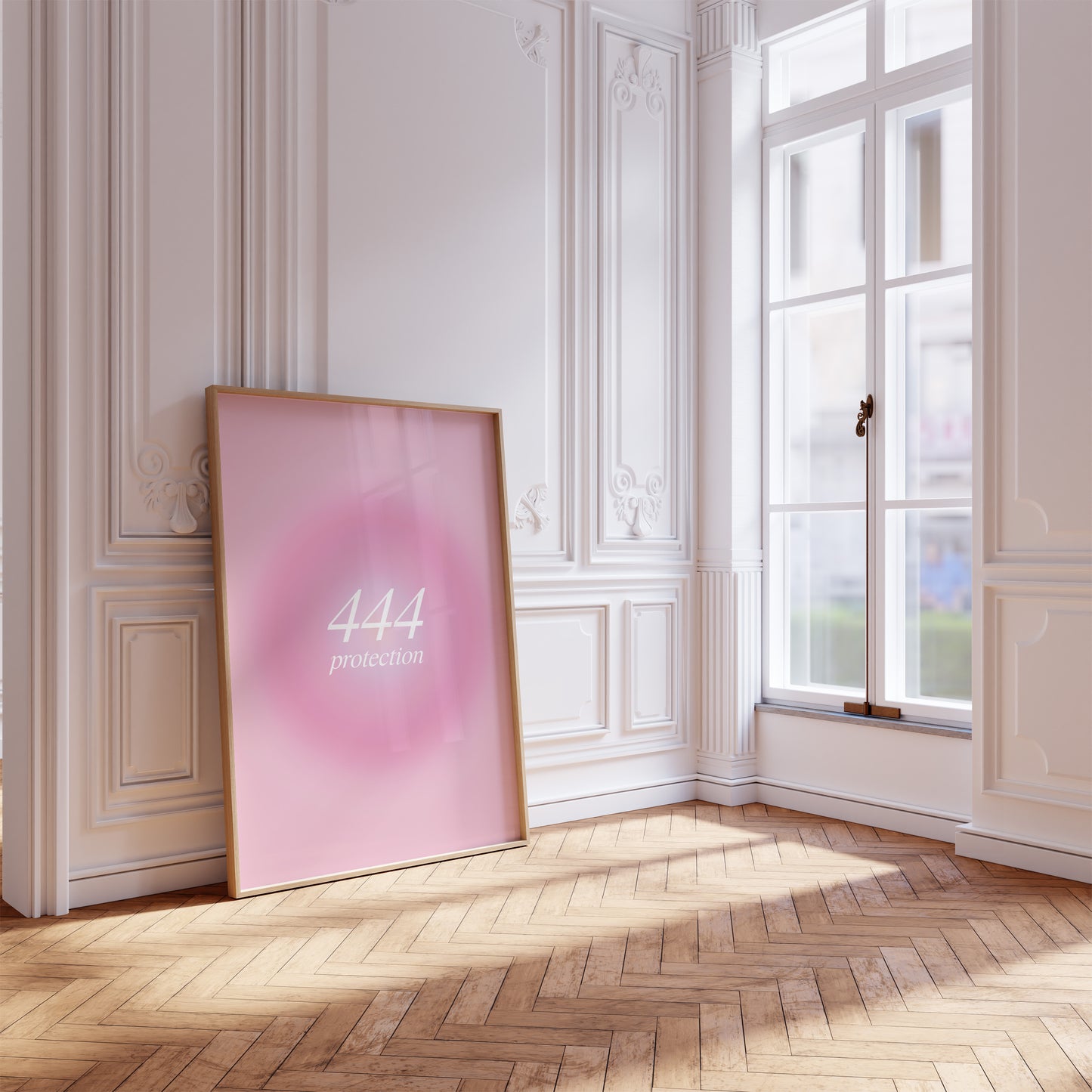 Angel Number 444 Pink Aura Wall Art