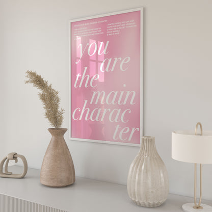 You Are The Main Character Pink Gradient Wall Art