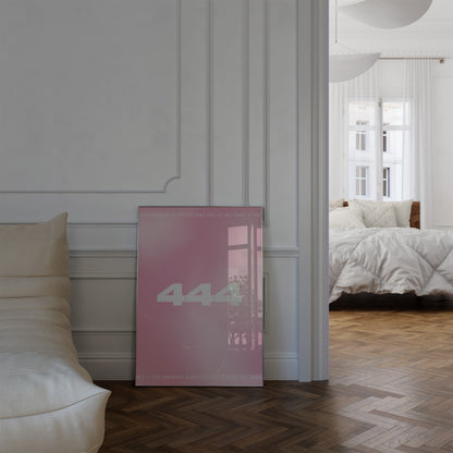 Angel Number 444 Pink Gradient Wall Art