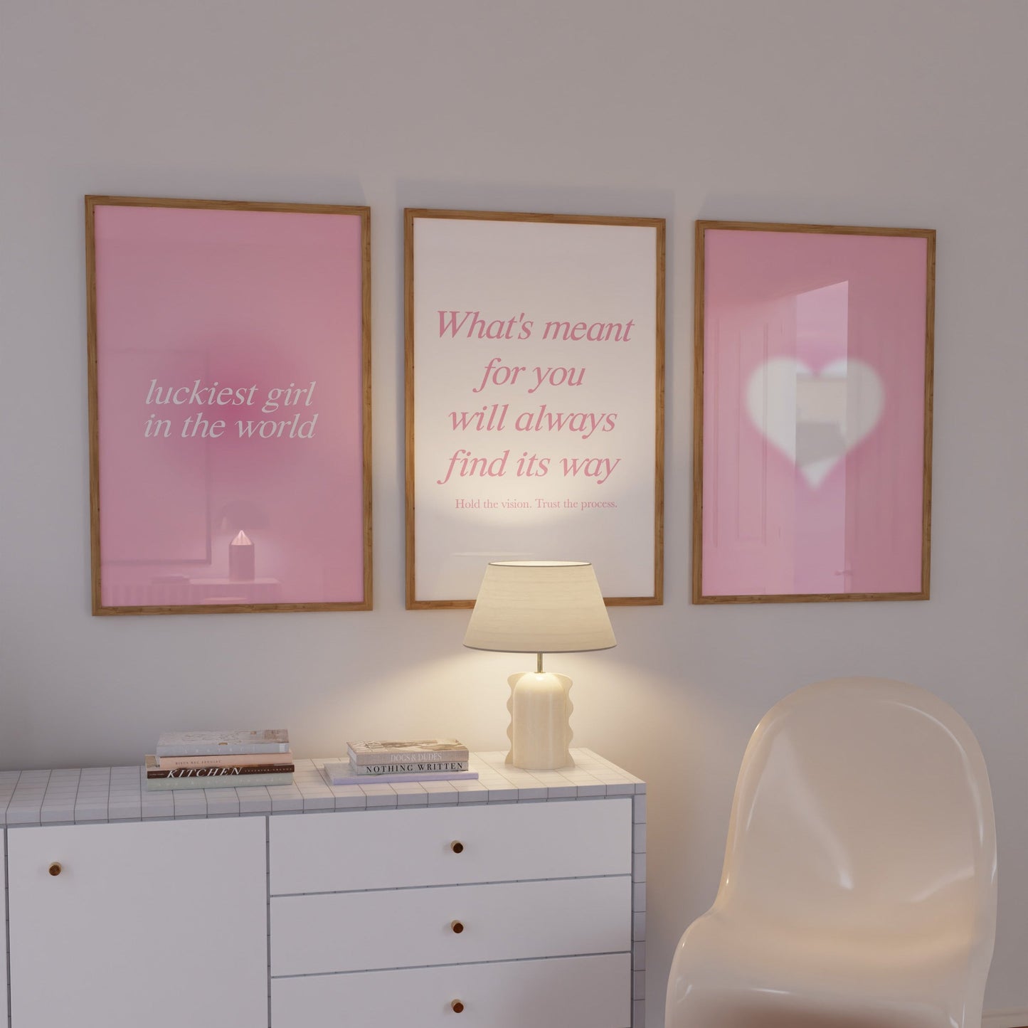 Pink Aura Wall Art Set of 3