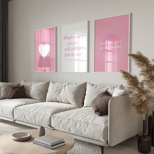 Pink Aura Wall Art Set of 3