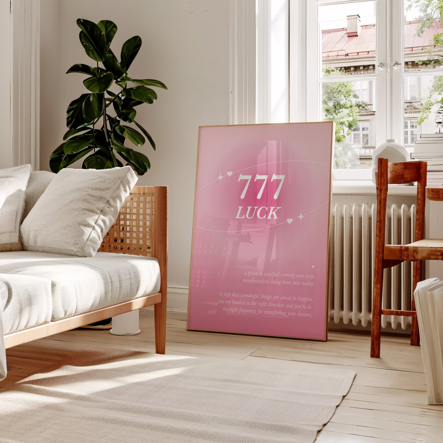 Angel Number 777 Pink Wall Art