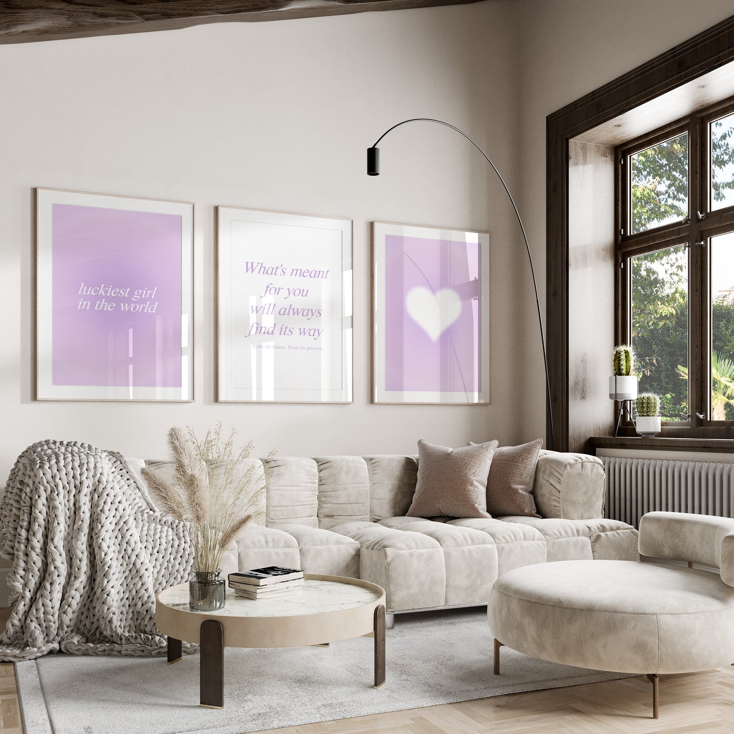 Purple Aura Wall Art Set of 3