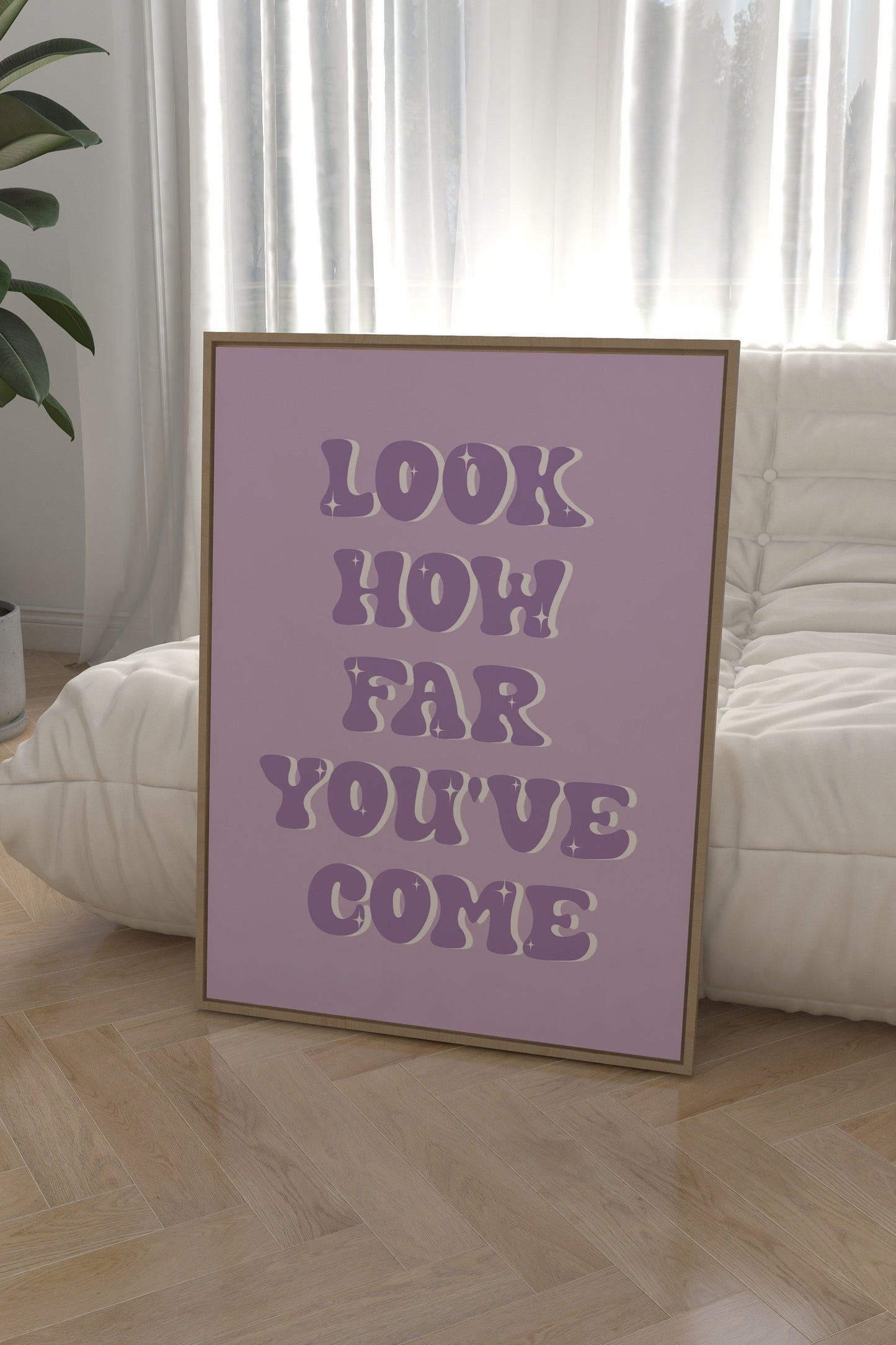 Look How Far You've Come Purple Wall Art