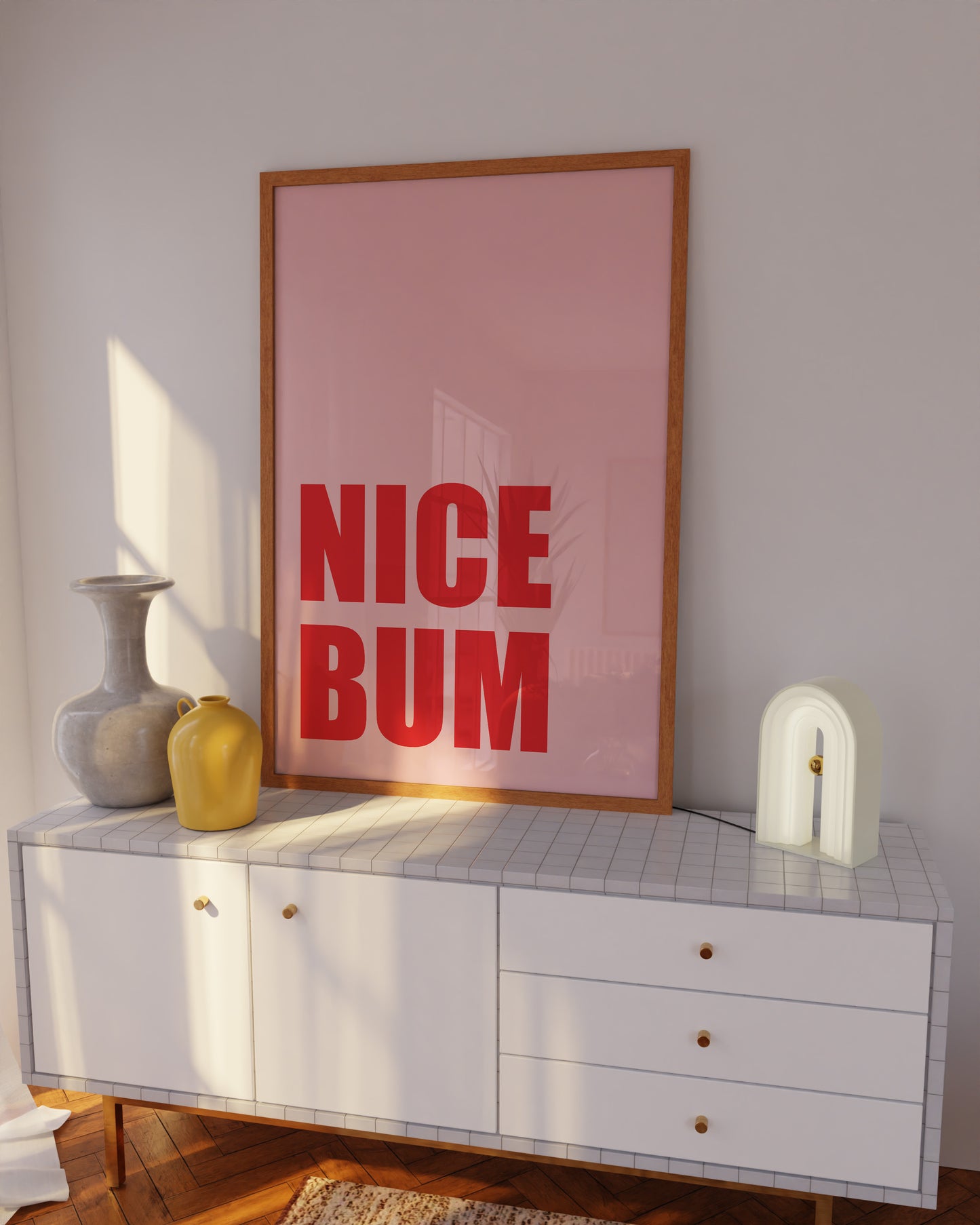 Nice Bum Pink And Red Wall Art