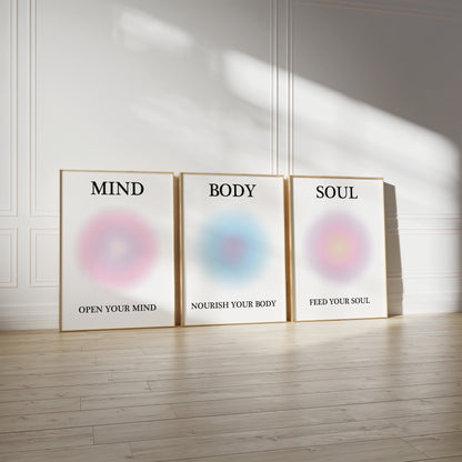 Mind Body Soul Wall Art Set of 3