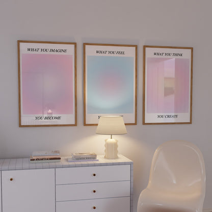 Positive Aura Affirmation Wall Art Set of 3