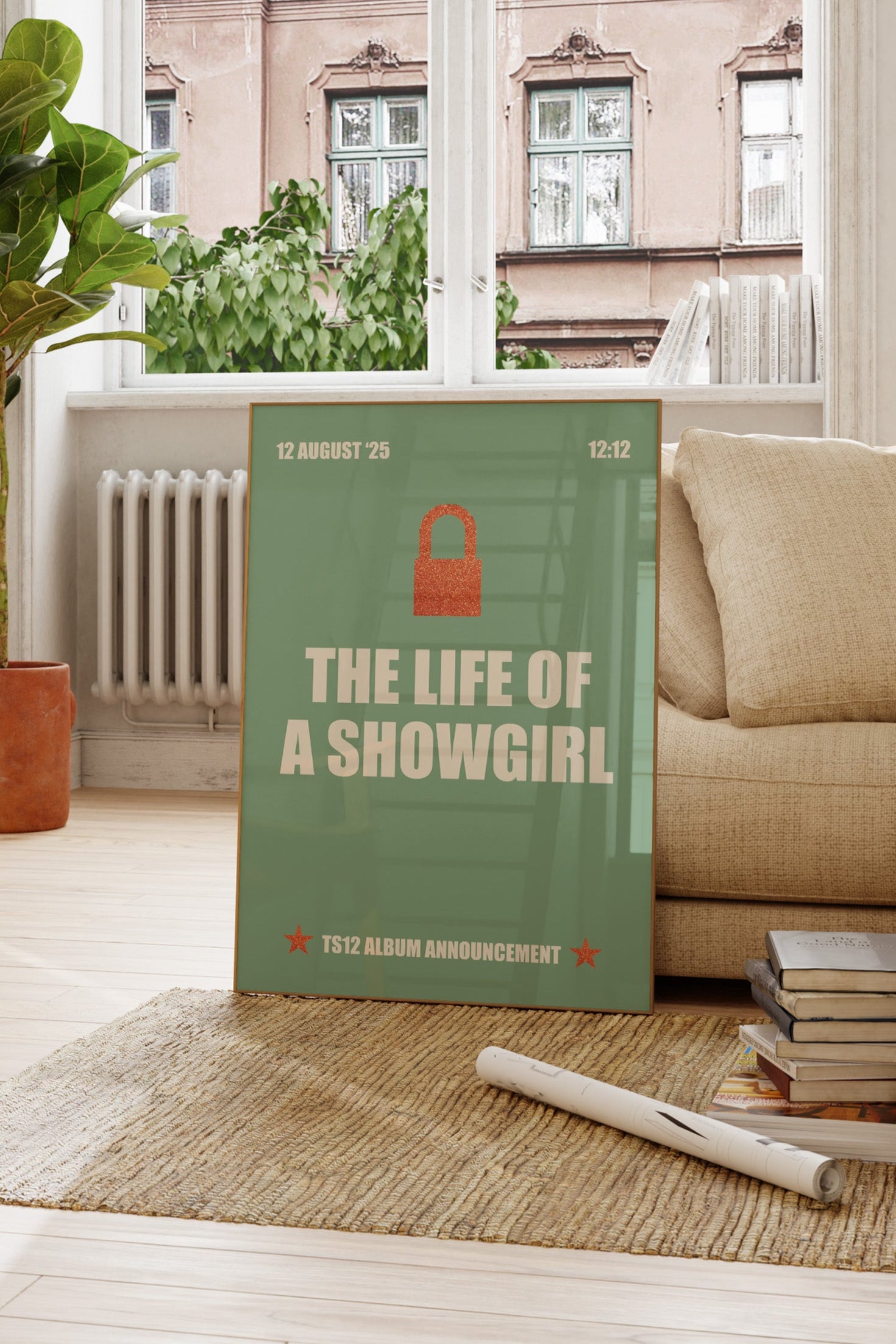 Wall Art of Taylor Swift 12th album titled "The Life Of A Showgirl".