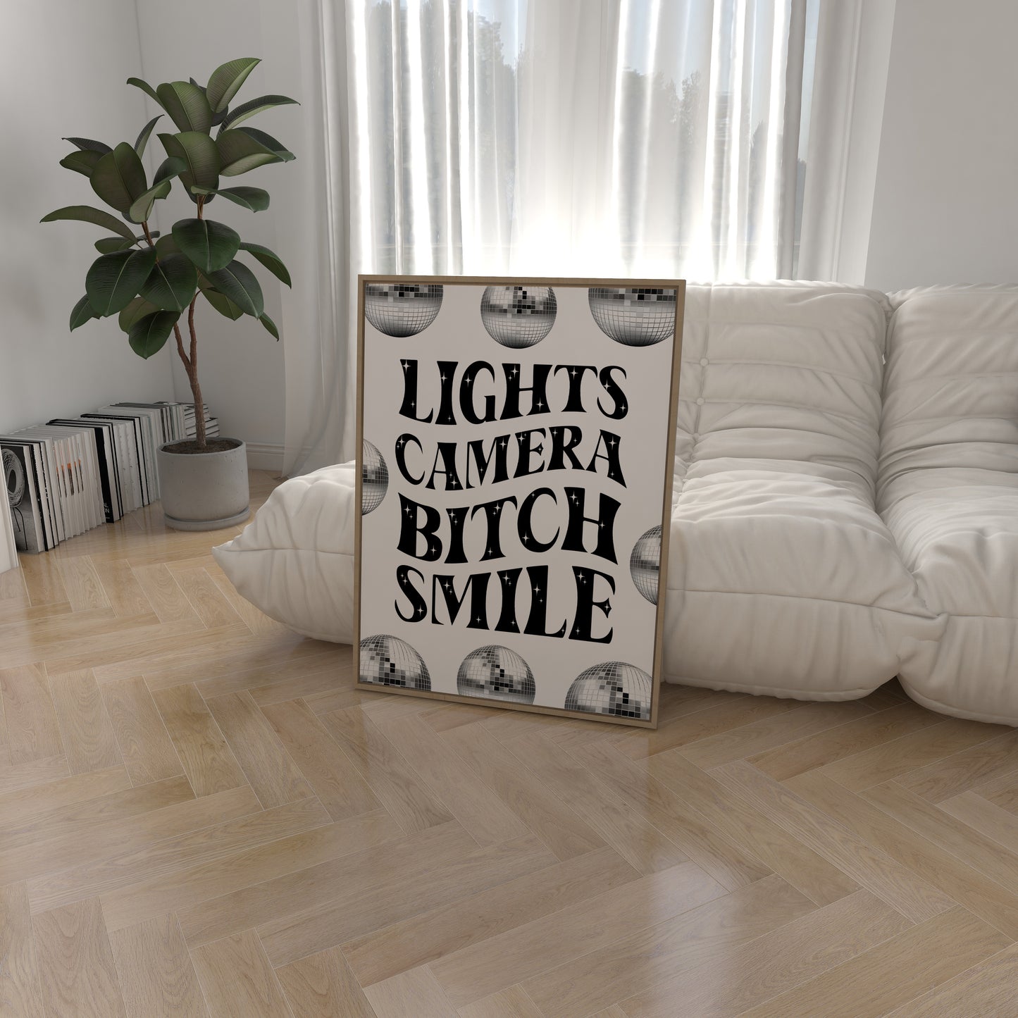 Lights Camera B*tch Smile Wall Art