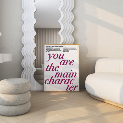 You Are The Main Character Purple And White Wall Art