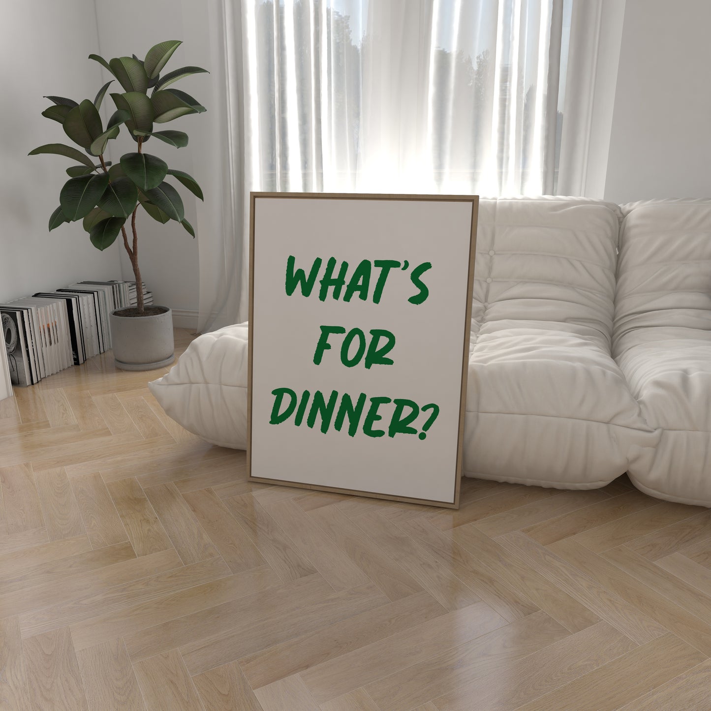 What's For Dinner Green Wall Art