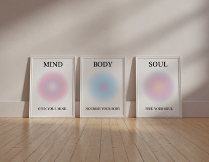 Mind Body Soul Wall Art Set of 3