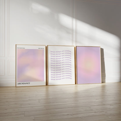 Purple Aura Gradient Wall Art Set of 3